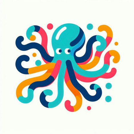 Octopus icon on white background. Vector illustration. Eps 10.のイラスト素材