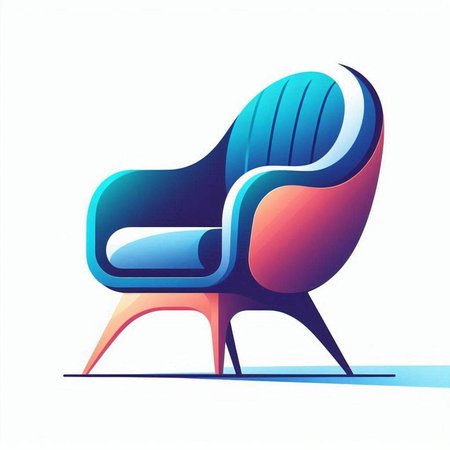 Modern armchair isolated on white background. 3d vector illustration.のイラスト素材