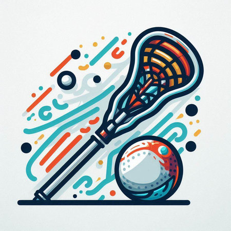 Cricket icon with racket and ball. Vector illustration of sport equipment.のイラスト素材