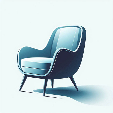 modern armchair on a white background, 3d render, illustrationのイラスト素材