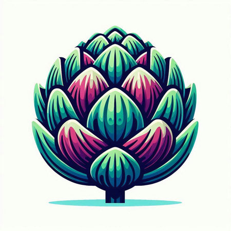 Artichoke. Isolated on white background. Vector illustration.のイラスト素材
