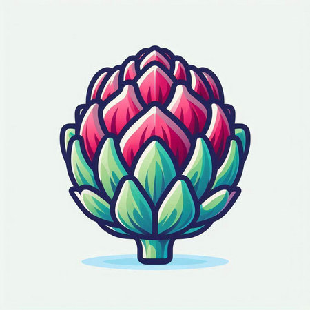 Artichoke flower vector illustration. Isolated on white background.のイラスト素材