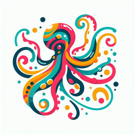 abstract colorful background with swirls and splashes. vector illustrationのイラスト素材