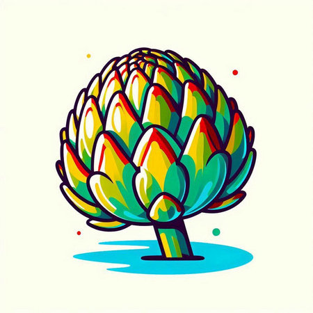 Artichoke. Hand drawn vector illustration isolated on white background.のイラスト素材