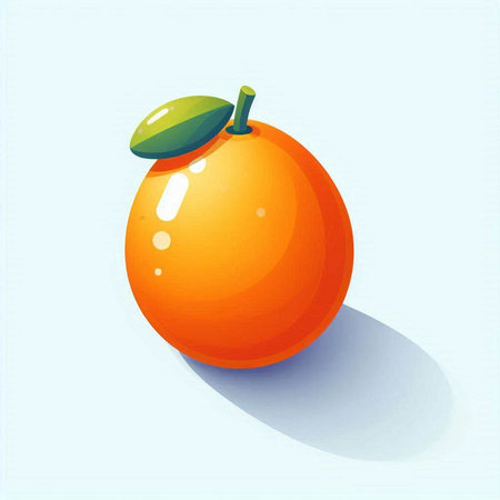 Orange fruit isolated on blue background. Vector illustration. Eps 10.のイラスト素材