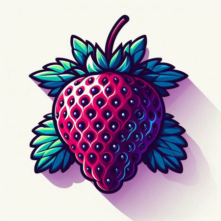 Strawberry vector illustration. Hand drawn berry isolated on white background.のイラスト素材