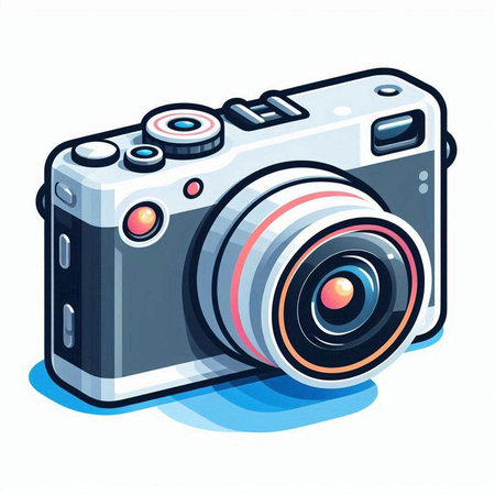 Camera icon isolated on white background. Vector illustration. Eps 10.のイラスト素材