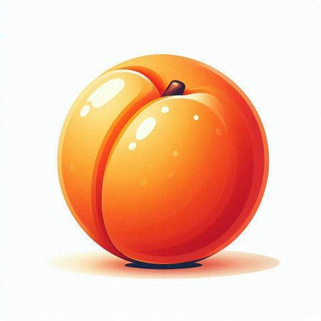 Illustration of a fresh apricot on a white background.のイラスト素材