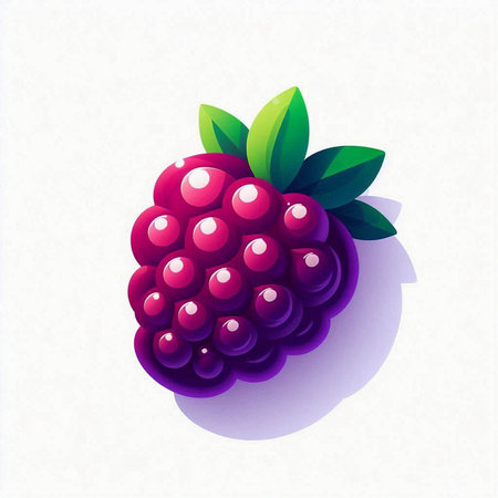 Raspberry vector illustration. Fresh berry isolated on white background.のイラスト素材