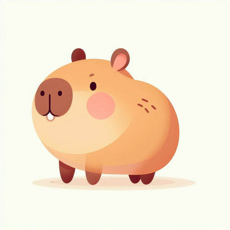 Cute cartoon hamster. Vector illustration of a hamster.のイラスト素材