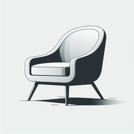 Vector illustration of an armchair with shadow on a white background.のイラスト素材