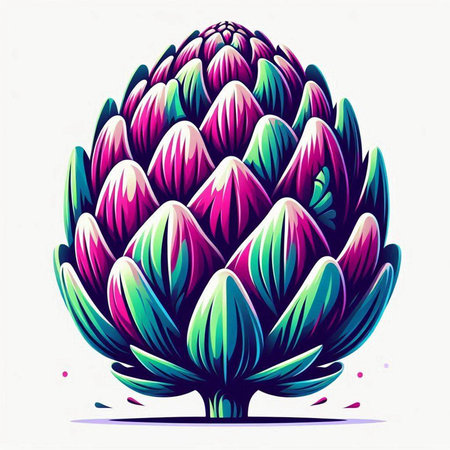 Artichoke flower. Vector illustration of an artichoke flower.のイラスト素材