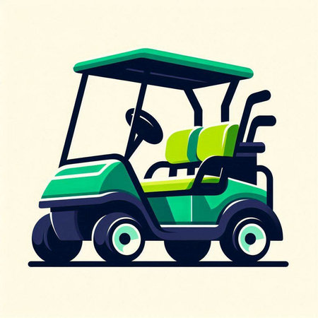 Golf cart vector illustration, eps10, no gradientsのイラスト素材