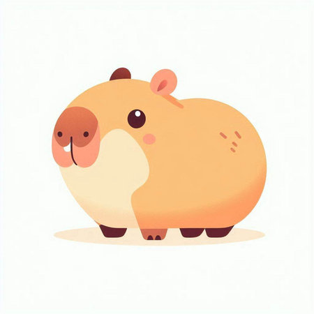 Cute cartoon hamster. Vector illustration isolated on white background.のイラスト素材