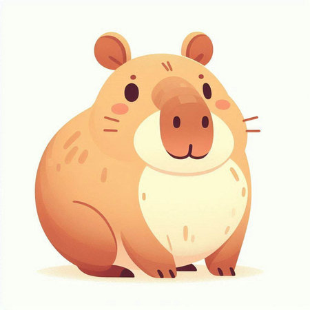 Cute cartoon hamster. Vector illustration isolated on white background.のイラスト素材