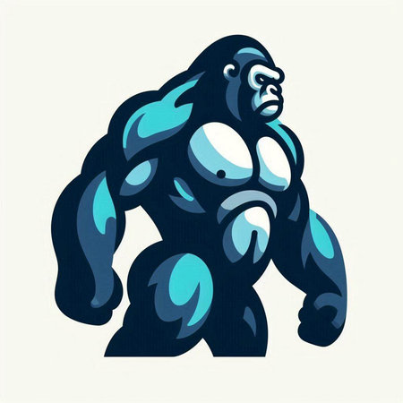 Gorilla. Gorilla in cartoon style. Vector illustration.のイラスト素材