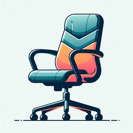 Illustration of an office chair in cartoon style. Vector illustration.のイラスト素材