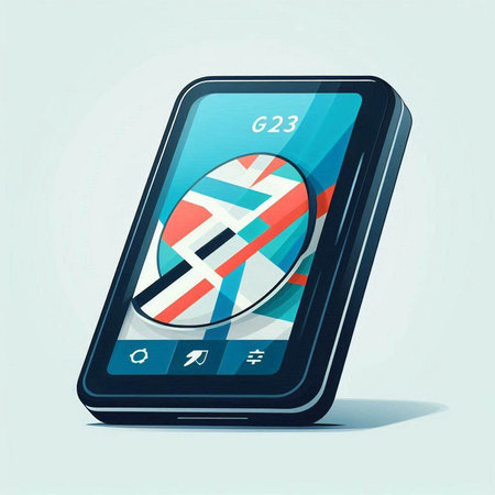 Smartphone with the image of the flag of the United Kingdom on the screenのイラスト素材