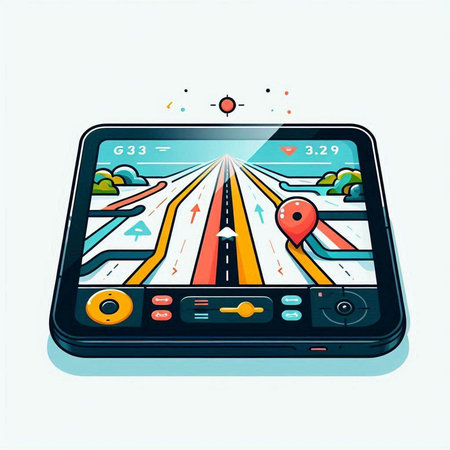 Navigation on the smartphone. GPS navigator. Vector illustration.のイラスト素材