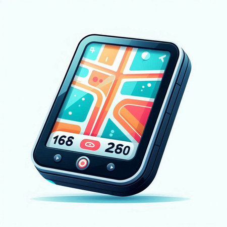 GPS navigator on smartphone. Vector illustration. Eps 10.のイラスト素材