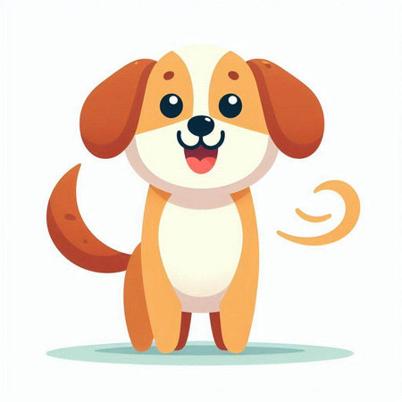 Cute cartoon dog. Vector illustration isolated on a white background.のイラスト素材
