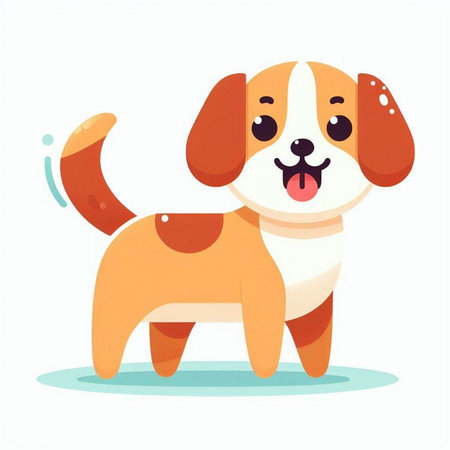 Cute cartoon dog isolated on a white background. Vector illustration.のイラスト素材