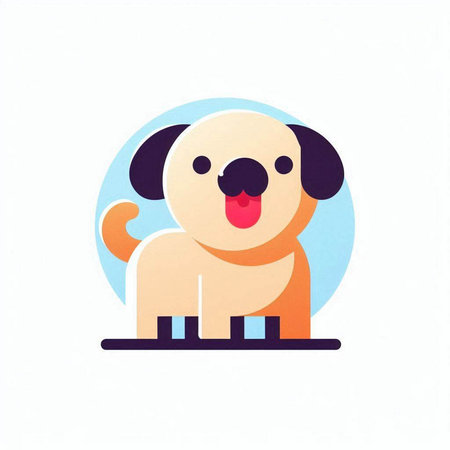 Cute cartoon dog isolated on a white background. Vector illustration.のイラスト素材