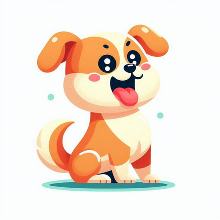 Cute cartoon dog. Vector illustration isolated on a white background.のイラスト素材