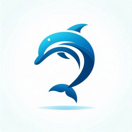 Dolphin logo design template. Vector illustration of a dolphin icon.のイラスト素材