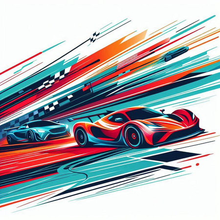 Sport car vector illustration. Sport car background with speed lines. Vector illustration.のイラスト素材