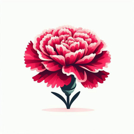 Carnation flower isolated on a white background. Vector illustration.のイラスト素材