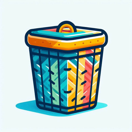 Trash can icon. Vector illustration of trash can for web designのイラスト素材