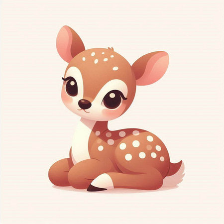 Cute little deer. Vector illustration of a cute baby deer.のイラスト素材