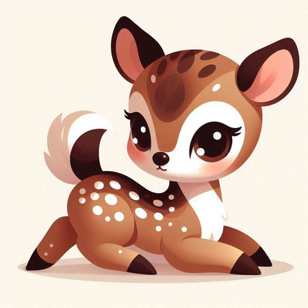 Cute little baby deer. Vector illustration of a cute little deer.のイラスト素材