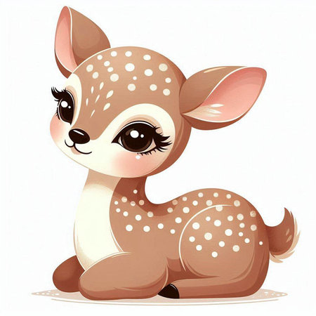 Cute little deer with dots on the head. Vector illustration.のイラスト素材