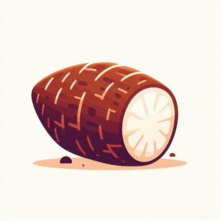 Coconut fruit vector illustration isolated on white background. Cute cartoon style.のイラスト素材