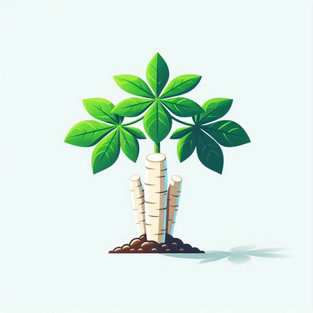 Tree with roots on a blue background. Vector illustration. Eps 10のイラスト素材