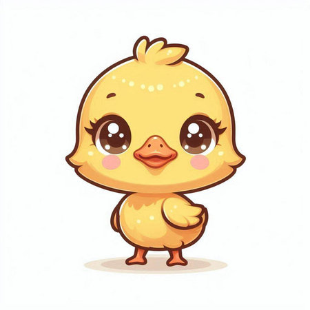 Cute little chicken isolated on white background. Cartoon vector illustration.のイラスト素材