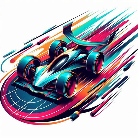 Racing car on a race track. Vector illustration. Eps 10のイラスト素材