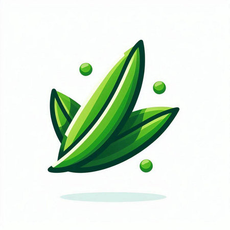 Green leaf icon isolated on white background. Vector illustration. Eps 10.のイラスト素材