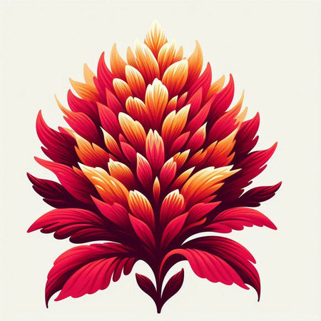 Beautiful red chrysanthemum flower. Vector illustration.のイラスト素材