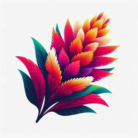 Abstract floral background with colorful leaves. Vector illustration. Eps 10.のイラスト素材