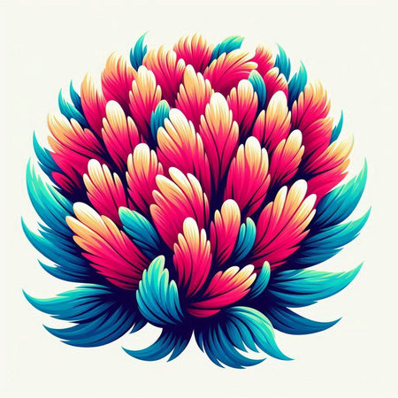 Abstract colorful flower on white background. Vector illustration for your design.のイラスト素材