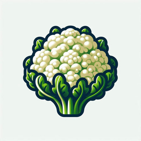 Cauliflower, vector illustration, isolated on a white background.のイラスト素材