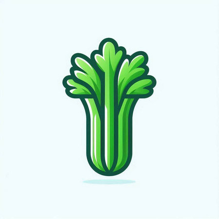Celery icon. Vector illustration of celery. Green celery.のイラスト素材