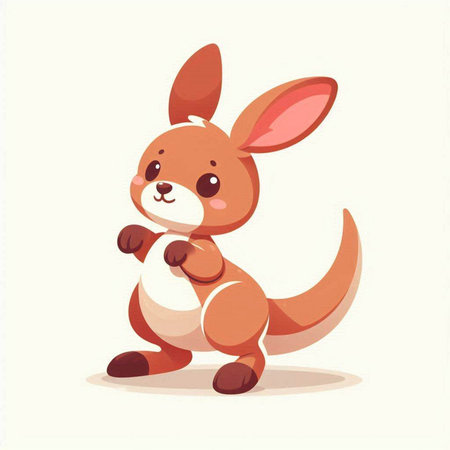 Cute kangaroo cartoon character. Vector illustration for your designのイラスト素材