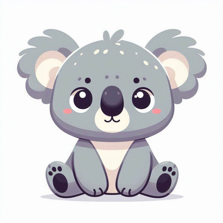 Cute koala. Cute cartoon animal. Vector illustration.のイラスト素材