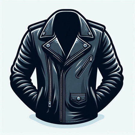 Vector illustration of a man in a leather jacket with a hood.のイラスト素材