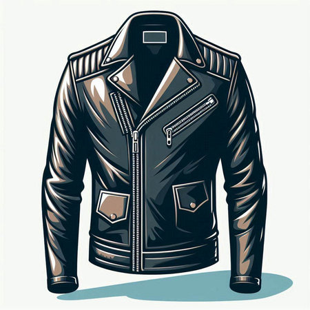 Stylish leather jacket isolated on a white background. Vector illustration.のイラスト素材