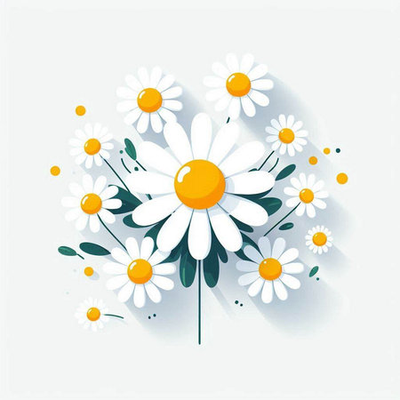 Daisy flower on white background. Vector illustration for your design.のイラスト素材